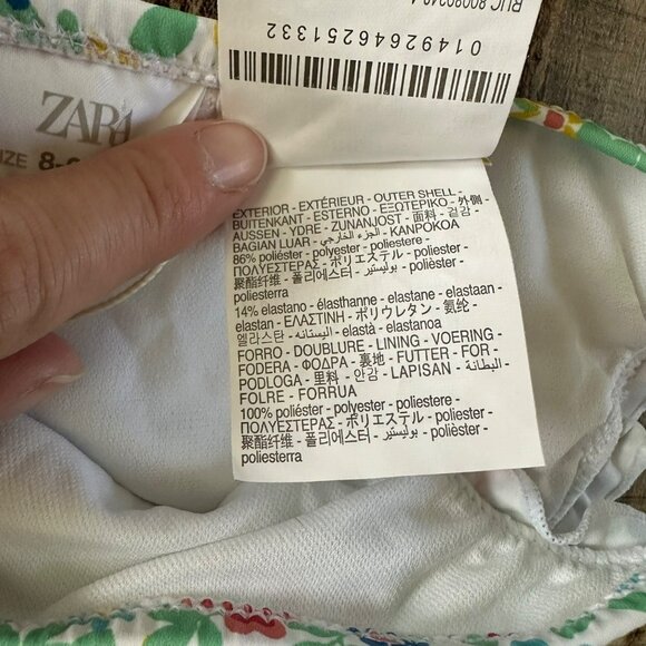 Zara Kids Floral Bikini Bottoms Size 8-9 UPF 50+ With Side Ties & Ruffles - Picture 5 of 6
